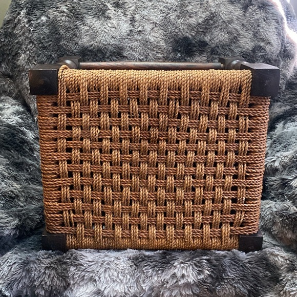 Handcrafted Woven Stool - Brown and Tan - Picture 7 of 16